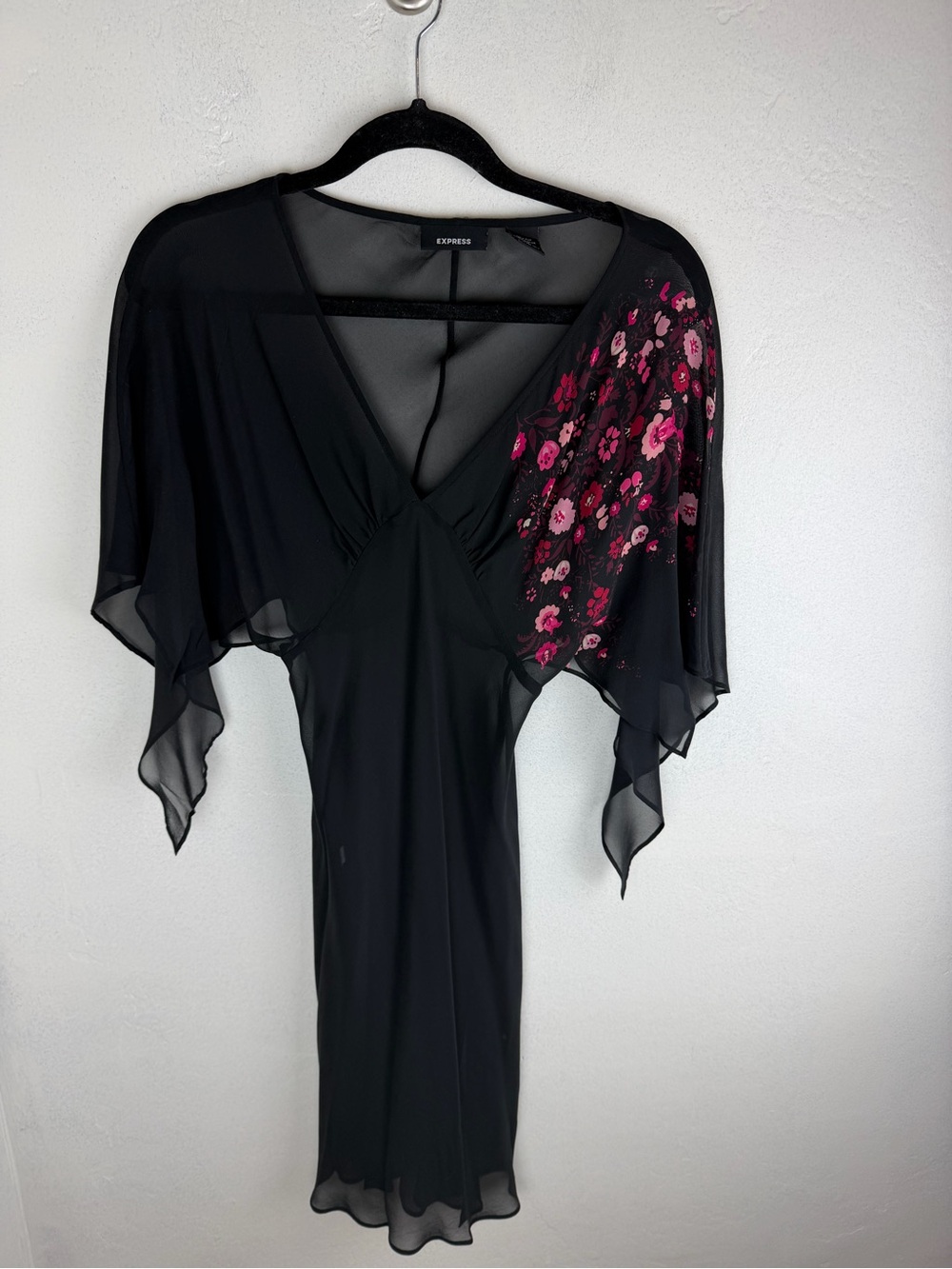 Vintage Y2K Express Sheer 100% Silk Dress  Size XS